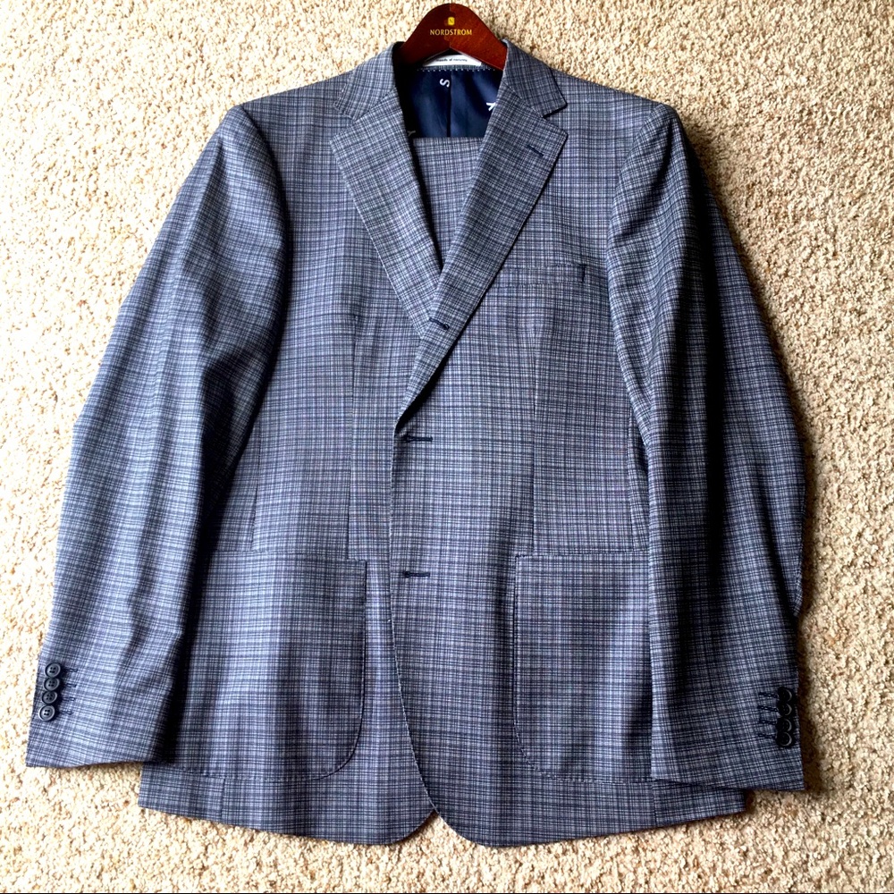 Moods of Norway Gray Check Men’s Wool Suit
